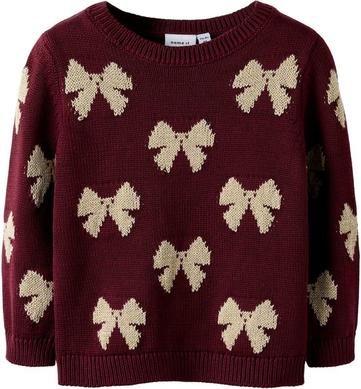 NAME IT Trui 'NMFREKKA'  ecru / wijnrood