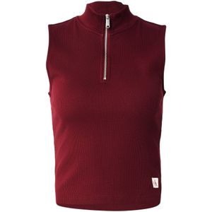 Calvin Klein - WOVEN LABEL SL QZ TOP - Tanktop - Deep Rouge