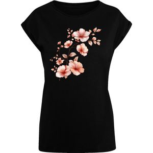 F4NT4STIC Shirt 'Rosa Blumenzweig'  nude / zwart