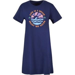 F4NT4STIC Jurk 'Life Is A Beach Enjoy The Waves'  lichtblauw / donkerblauw / groen / lavendel / oranje / lichtroze