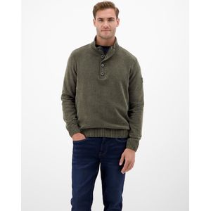 Lerros - Chenille-pullover - Nordic Olive - Troyer-kraag