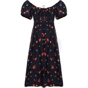 BIG STAR Jurk 'ROKSI'  groen / rood / zwart