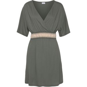 LASCANA Jurk  beige / olijfgroen