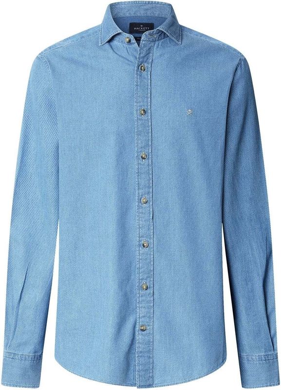 Hackett London Overhemd  blauw denim