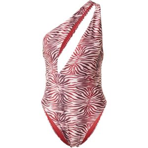 Hunkemöller Badpak  aubergine / bloedrood / wit