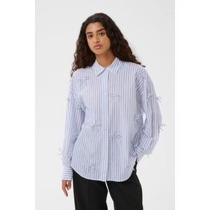 SOAKED IN LUXURY Blouse 'Joa'  blauw / wit