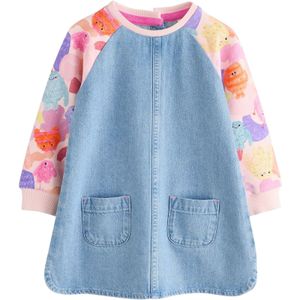 Next Jurk  blauw denim / oranje / pink / rosa