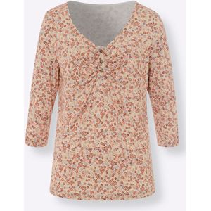 heine - Gedessineerd Shirt - Zand/Papaja - 3/4 Mouwen