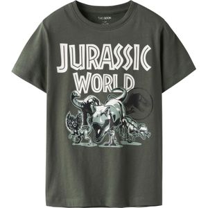 TWO SOON Shirt 'Jurassic World'  groen / pastelgroen / lichtgroen / zwart