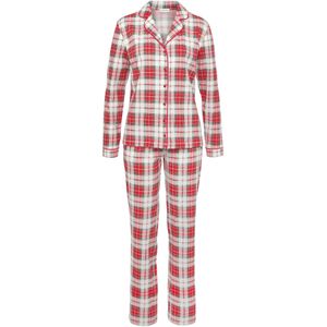 Lascana - Pyjama - Wit/Rood Geruit - 3-delig - Incl. Slaapmasker