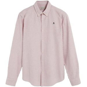 Scalpers Overhemd 'New Oxford'  bourgogne / wit