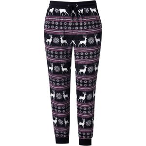 Ulla Popken Pyjamabroek  pink / zwart / wit
