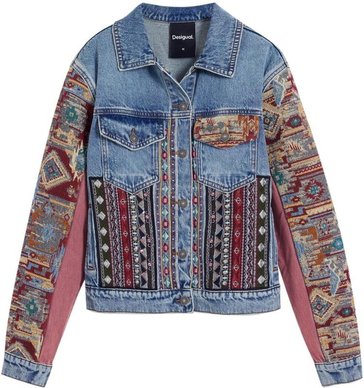 Desigual - Boho Spijkerjack - Trucker - Geborduurde Details