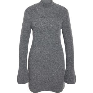 Noisy may - NMNOLA - Gebreide Jurk - Grijs Gemêleerd - Aansluitende Pasvorm