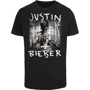 F4NT4STIC Shirt 'Justin Bieber Purpose Album Cover'  grijs / appel / zwart