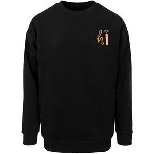 Merchcode Sweatshirt 'Hi'  geel / rosa / zwart