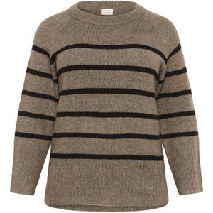 KAFFE CURVE Trui 'KCerina'  bruin gemêleerd / zwart