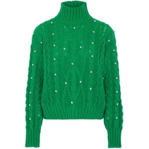 faina Trui  groen / parelwit