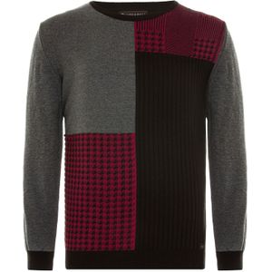 CIPO & BAXX Trui  grijs / antraciet / donkerrood