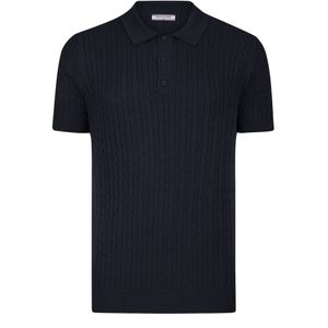 Felix Hardy - Tricot Polo Shirt - Navy - Korte Mouwen - Heren