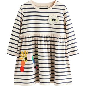 Next Jurk  navy / geel / rood / natuurwit