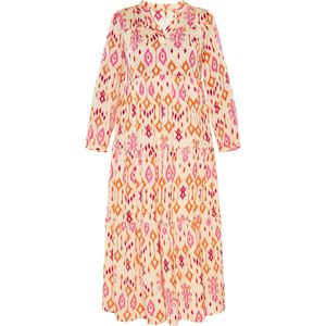 Gaya Jurk  beige / oranje / pink / wijnrood