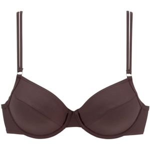 Beugelbikini - Bruin - Polyamide - Met Sluiting Achter