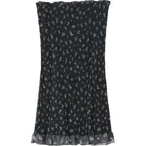 Bershka Zomerjurk  lichtgrijs / zwart