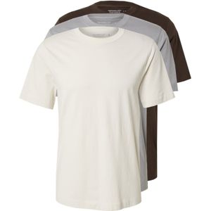 Abercrombie & Fitch Shirt 'CLASSIC'  ecru / donkerbruin / grijs