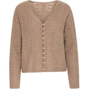 ICHI Gebreid vest 'Liyanna'  bruin