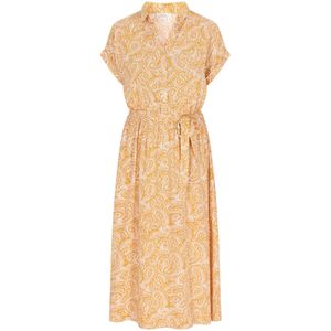 Gaya Blousejurk 'Retro'  geel / wit