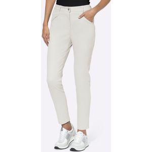 Capri Broek - Ecru - Katoen/Polyester/Elastaan - Smalle Pijpbelijning