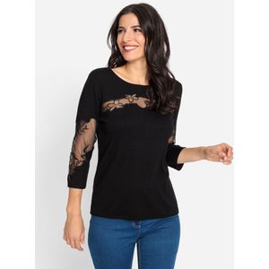 Pullover - Zwart - 80% Viscose, 20% Polyamide - Borduurwerk