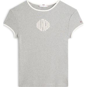 TOMMY HILFIGER Shirt 'RINGER'  beige / grijs / wit