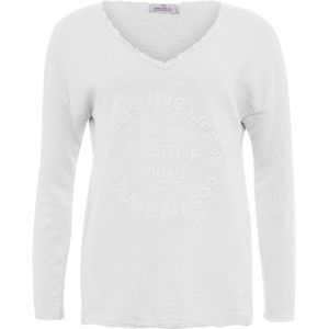 Zwillingsherz Sweatshirt 'Positive Mind'  wit