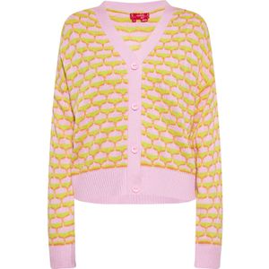 swirly Gebreid vest  geel / sering