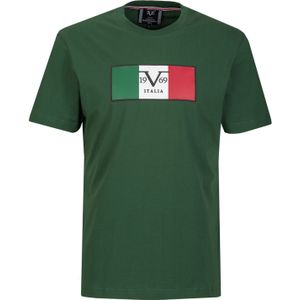 19V69 ITALIA Shirt 'Rafael Carrier 5'  groen / rood / wit