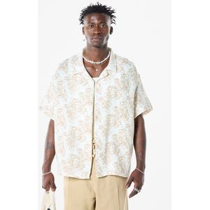 VAMOS CLO Overhemd  beige gemêleerd / wit