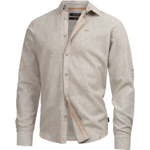 INDICODE JEANS Overhemd 'Theon'  kaki / wit