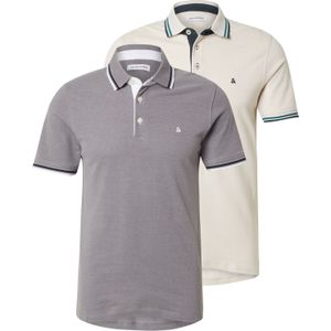 JACK & JONES Shirt 'JJEPAULOS'  donkerblauw / grijs / jade groen / offwhite