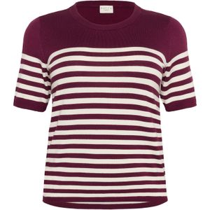 KAFFE CURVE Trui 'KCLizzy'  bessen / wit