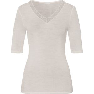 Hanro - Damesshirt - V-hals van Kant - Slim Fit - 1/2-Mouwen