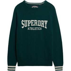 Superdry Trui 'Slouchy Intarsia'  groen / wit