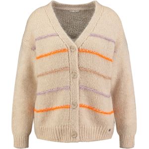 Key Largo Gebreid vest 'Candy'  beige / mokka / lila / oranje
