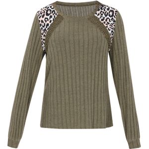 NAEMI Trui 'Fashion Look'  crème / olijfgroen / zwart / wit