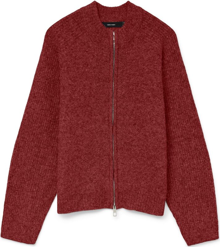 Vmbang - Gebreid Vest - O-hals - Lange Mouwen - Ritssluiting - Regular Fit