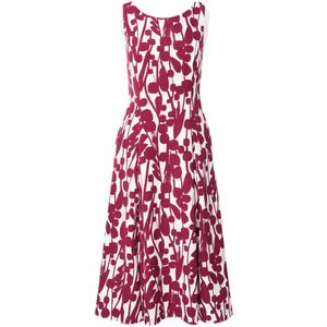 Vera Mont - A-lijn Jurk - Wijnrood/Wit - Knielengte - Mouwloos