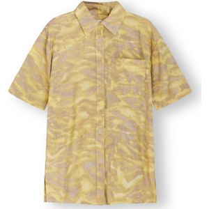 NORR Blouse 'Alyssa'  donkerbeige / pasteelgeel / lichtgeel / pastellila