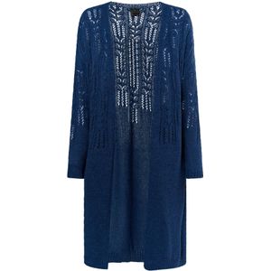 DreiMaster - Longcardigan - Blauw-Grijs - Dames