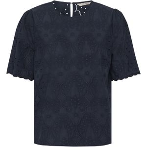 Cream Blouse 'Fina'  navy